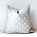 Smoke Grey cream polka dots Decorative Designer Pillow Cover 18 Accent Cushion ikat light gray smoke charcoal spots preppy circles Fall