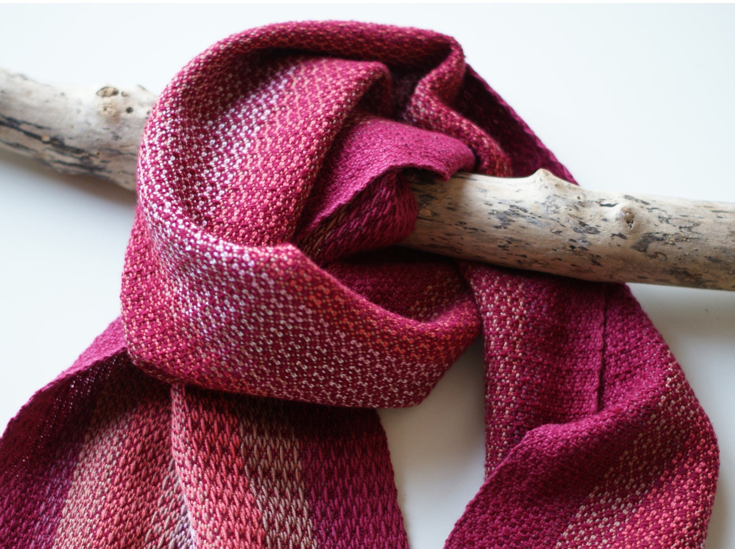 Handwoven Striped Pinks Scarf