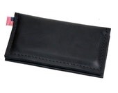 Leather iPhone Wallet - Black -  Classic No label - 100% Full Grain Leather - Made in the U.S.A. - Free Shipping