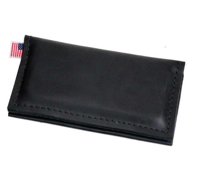 Leather iPhone Wallet - Black -  Classic No label - 100% Full Grain Leather - Made in the U.S.A. - Free Shipping