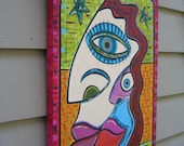 Ladies Night - Original LARGE 60 x 20 Acrylic Painting by Fig Jam Studio