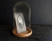 Display Cloche with Rustic Wooden Base
