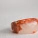 pale rose copper size 8 multifaceted eco resin ring with suspended copper flakes