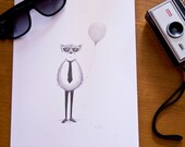 Hipster Fox - Original signed drawing