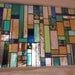 Stained Glass in Vintage Chicago window frame -SEA BREEZE. Stained Glass Panel. Custom order for Jeni as a wall partition