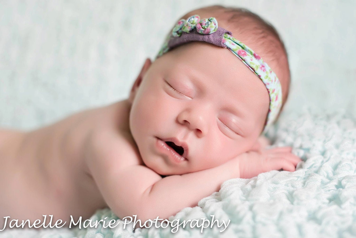 Country Chic Hairband in Blueberry- NEWBORN Photography Prop