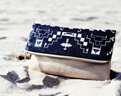 Tribal Pattern Printed  Leather Pouch Glitter No. ZP-106