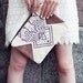 Geometrical Illusion Printed  Leather Pouch  Lavender No. ZP-206