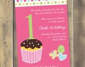 Little Cupcake Birthday Invitation - Printable PDF