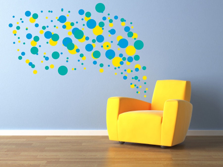 Wall Decal Set of 180 Polka Dots - Choose up to 3 Colors