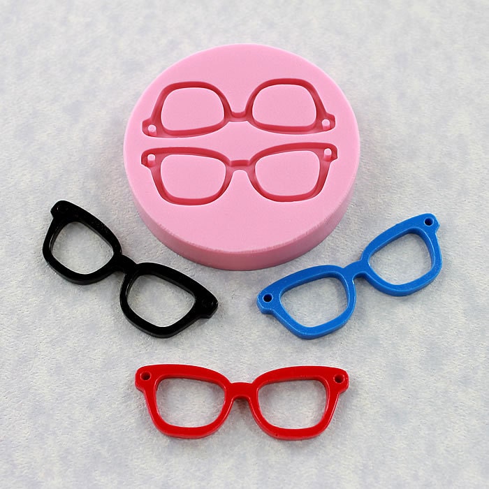 Eyeglasses Mold Mould Silicone Nerd Geek Resin Mold (302)