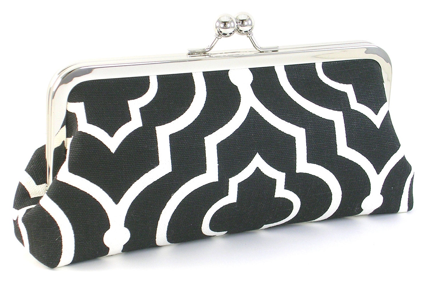 Bridesmaid Gift Clutch - Black and White Wedding Bag