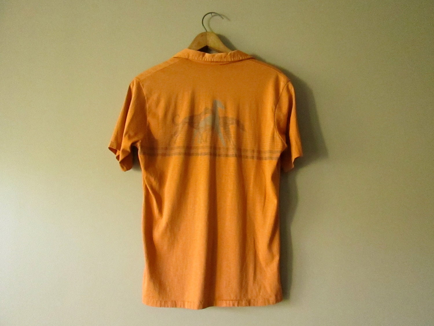 Orange Mens Running Greyhound Short Sleeve Collared Shirt