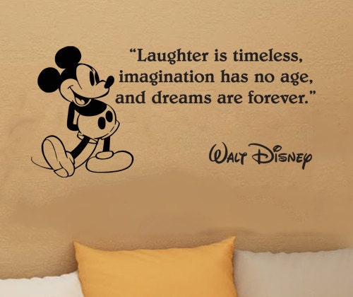 Walt Disney Mickey Mouse Laughter Is Timeless wall quote vinyl wall art decal sticker