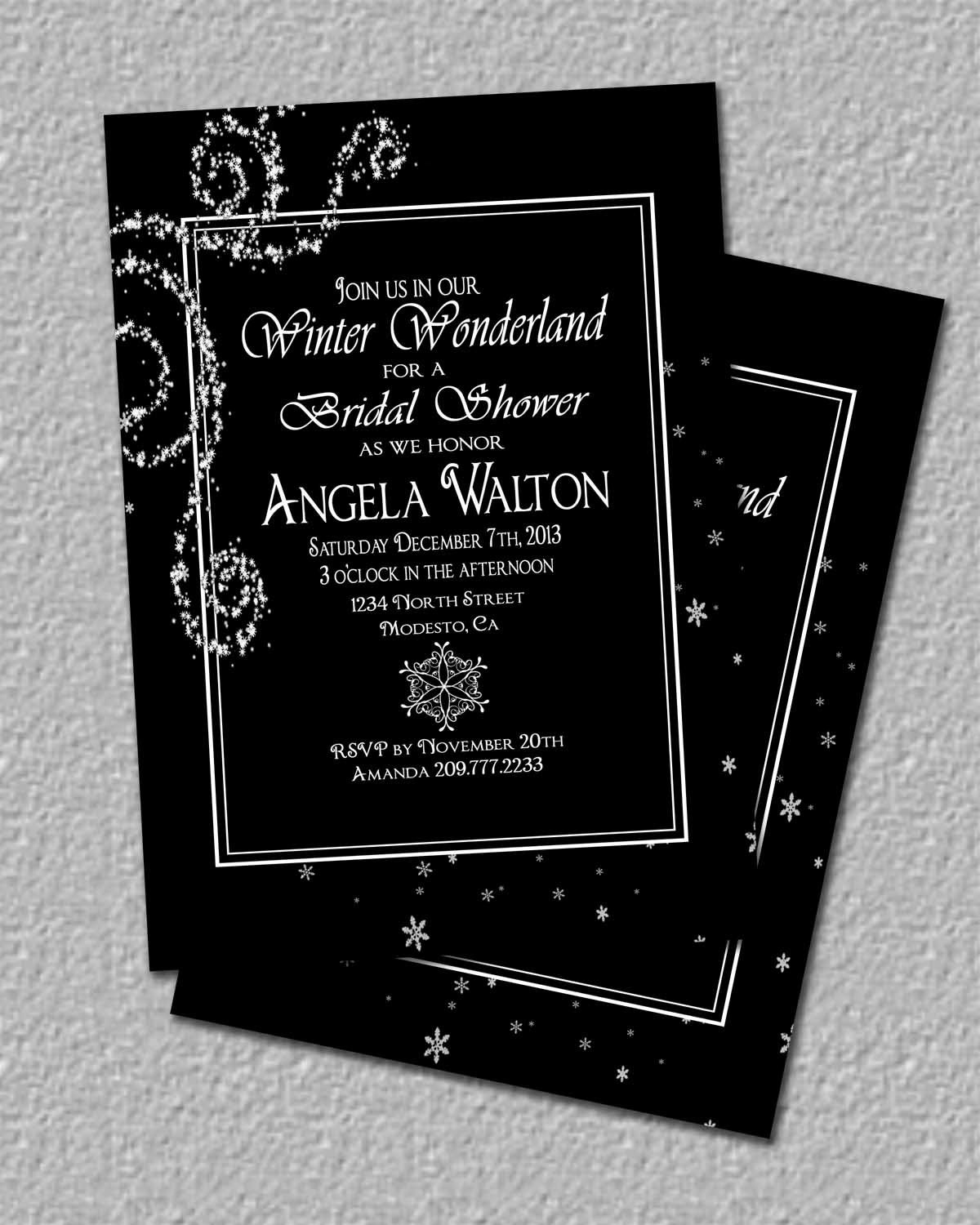 Winter Wonderland Invitation, Winter Invitation, Birthday Invitation or Bridal Shower Invitation, Invite