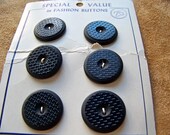 Vintage Black Glass Buttons La Mode