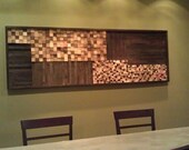 72" x 24" HUGE Wood Mosaic Wall Art or Headboard