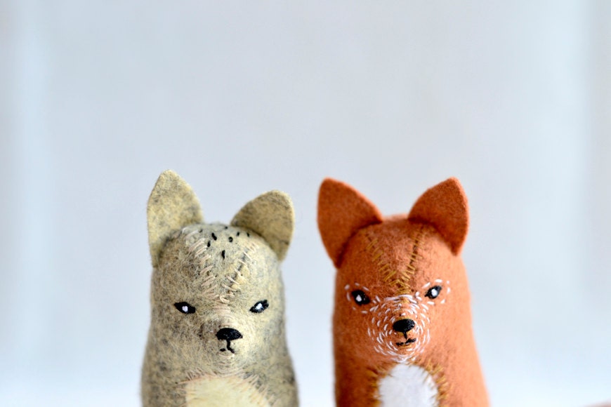 little red fox - soft sculpture animal