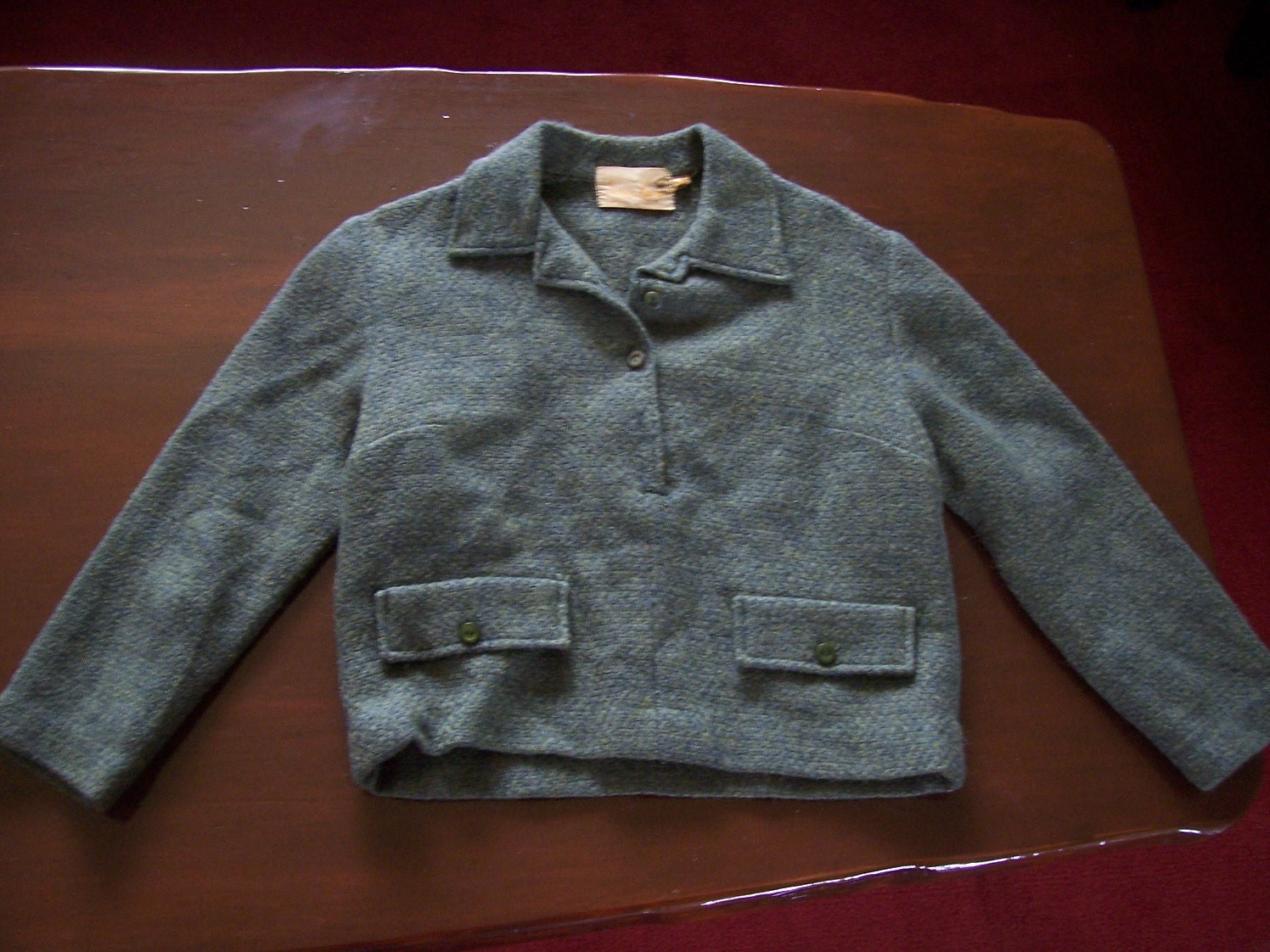Vintage 1950s cropped wool designer jacket women's XS