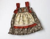 Fall Harvest Dress Apron Knot Dress - 12-18m Ready to Ship