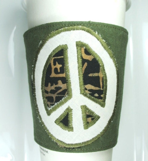 PEACE Coffee Cup Sleeve Cozy