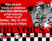 Motocross Invitation Photo Birthday Honda red, Yamaha blue, Kawasaki green, KTM orange, Suzuki yellow, Fox Dirt Bike Motorcross ATV Racing
