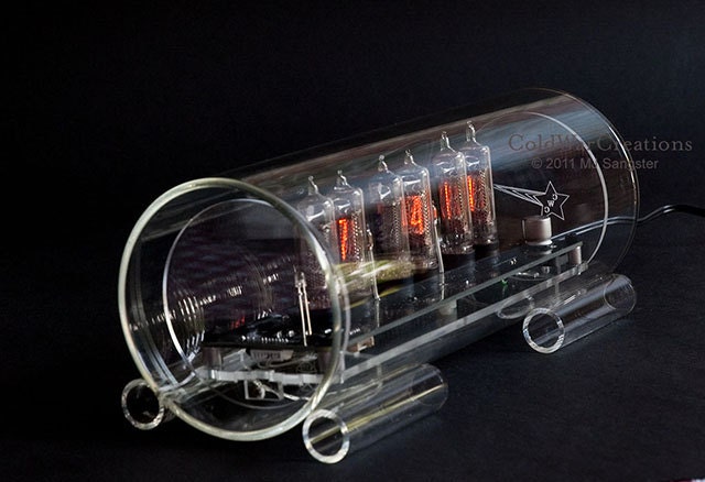 Glass Nixie Clock Large IN14 with Sockets