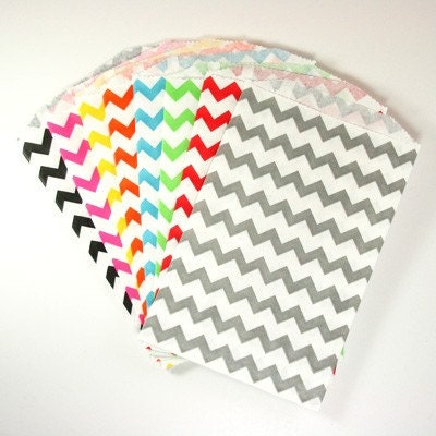 Chevron Paper Bags- Black, Pink, Red, Blue or Green Il_170x135