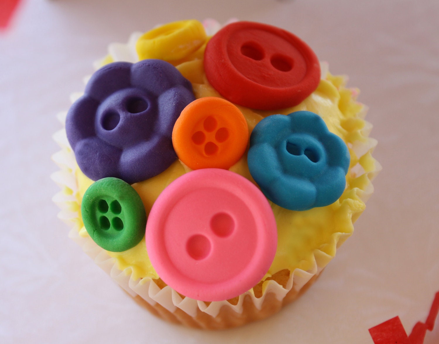 Fondant Button Cupcake Toppers Set of 36