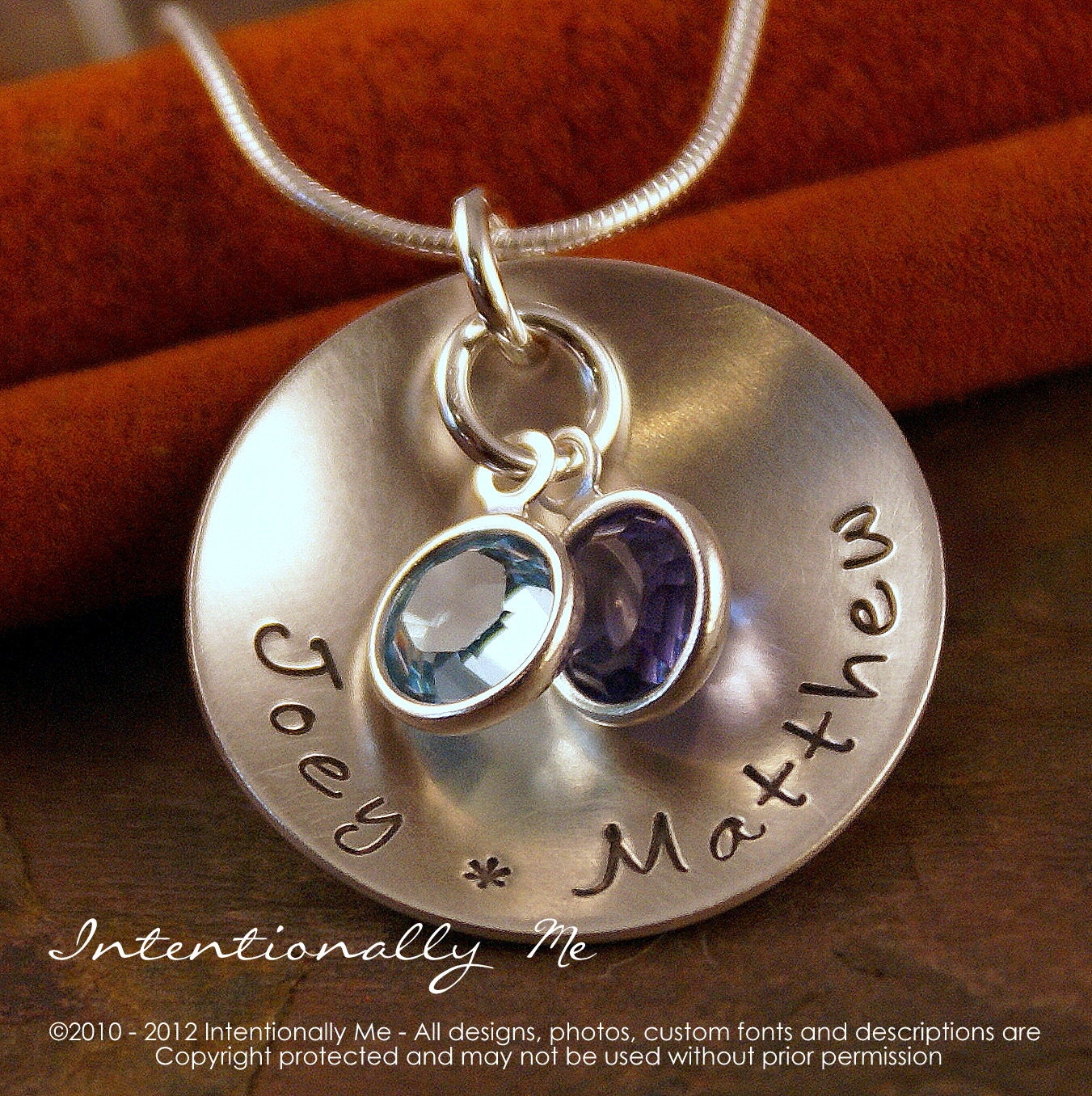 Personalized Mommy Necklace - Hand Stamped Mommy Jewelry - Two of us Deluxe Necklace with kids names