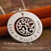 Hand Stamped Mommy Necklace - Personalized Jewelry - Sterling Silver Family Tree Pendant - My Family (Small Washer)