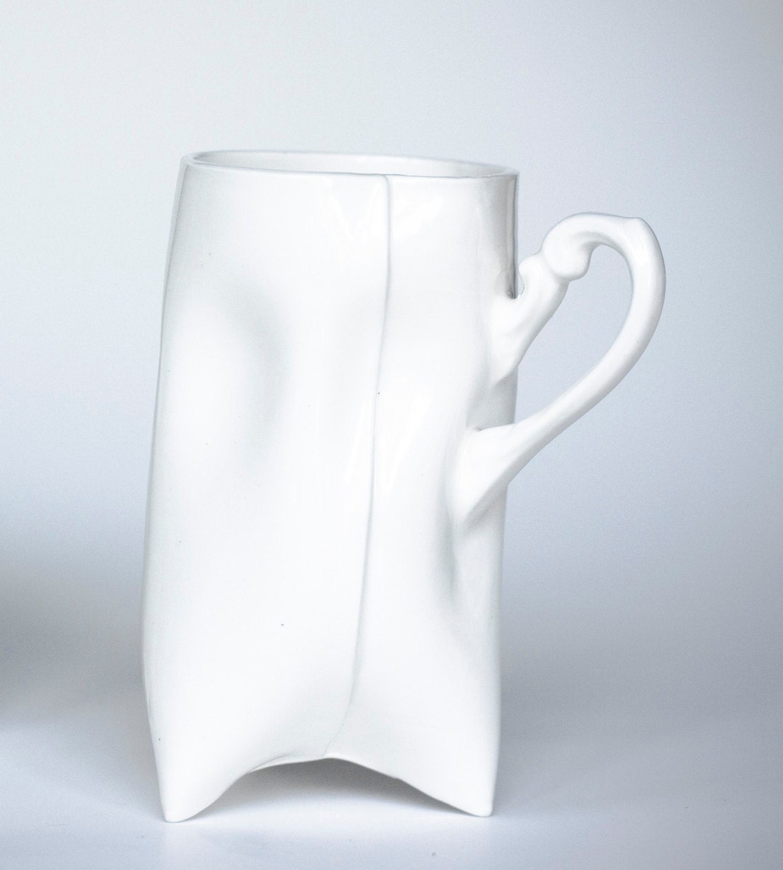 White Porcelain cup - handmade for tea or coffee mug