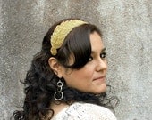 Gold Headband Beaded Grecian Goddess Leaf Headpiece for Women & Teens, Fashion Hair Accessories