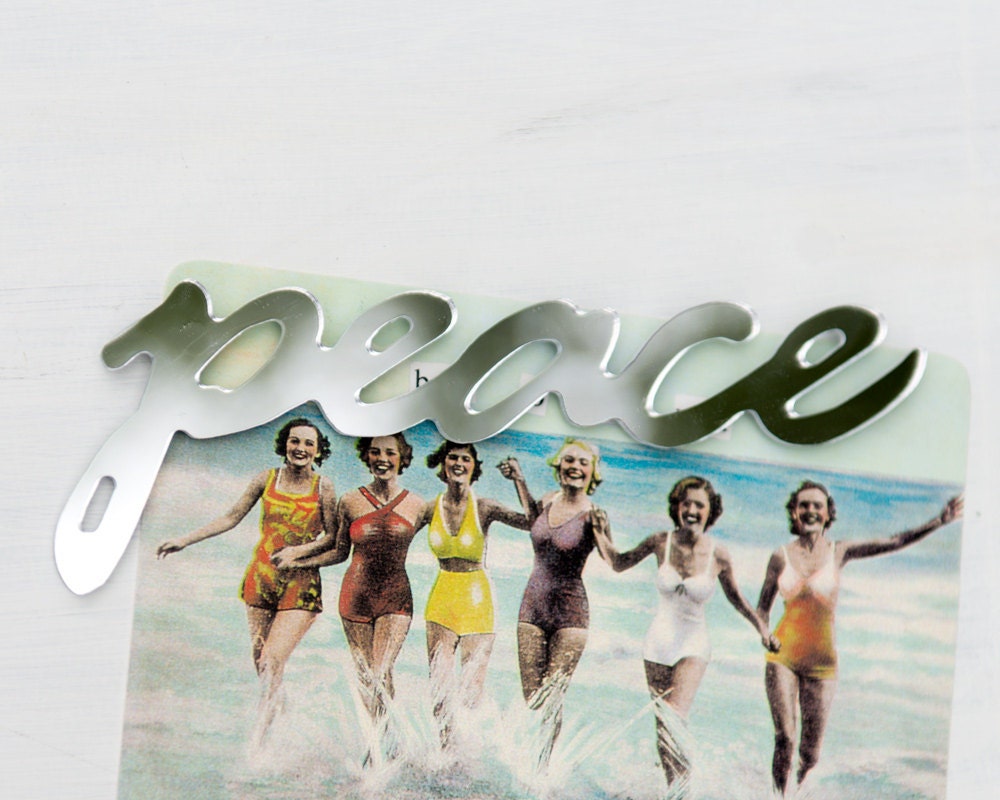 Peace Fridge Magnet, typography, mirror, words