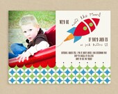 5x7 Over The Moon Printable Birthday Party Invitation