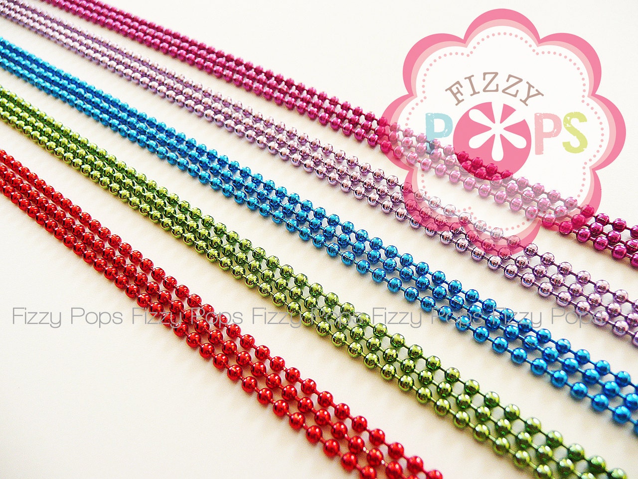 25 Ball Chain Necklaces 18" COLORED - Red Magenta Pink Green Blue Purple Lavender