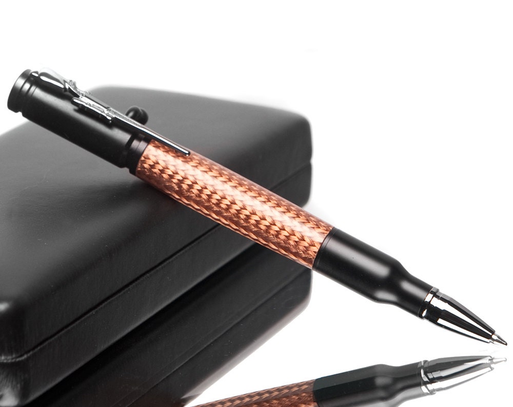 Valentines Day - Unique gift bullet pen with special copper braids