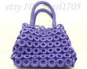 Purple Handmade Crocheted Bag-- Purse--Crochet Handbag--Ready To Ship