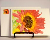 Blank Notecard with Envelope Sunflower Yellow Orange - PalmerUnionDesign