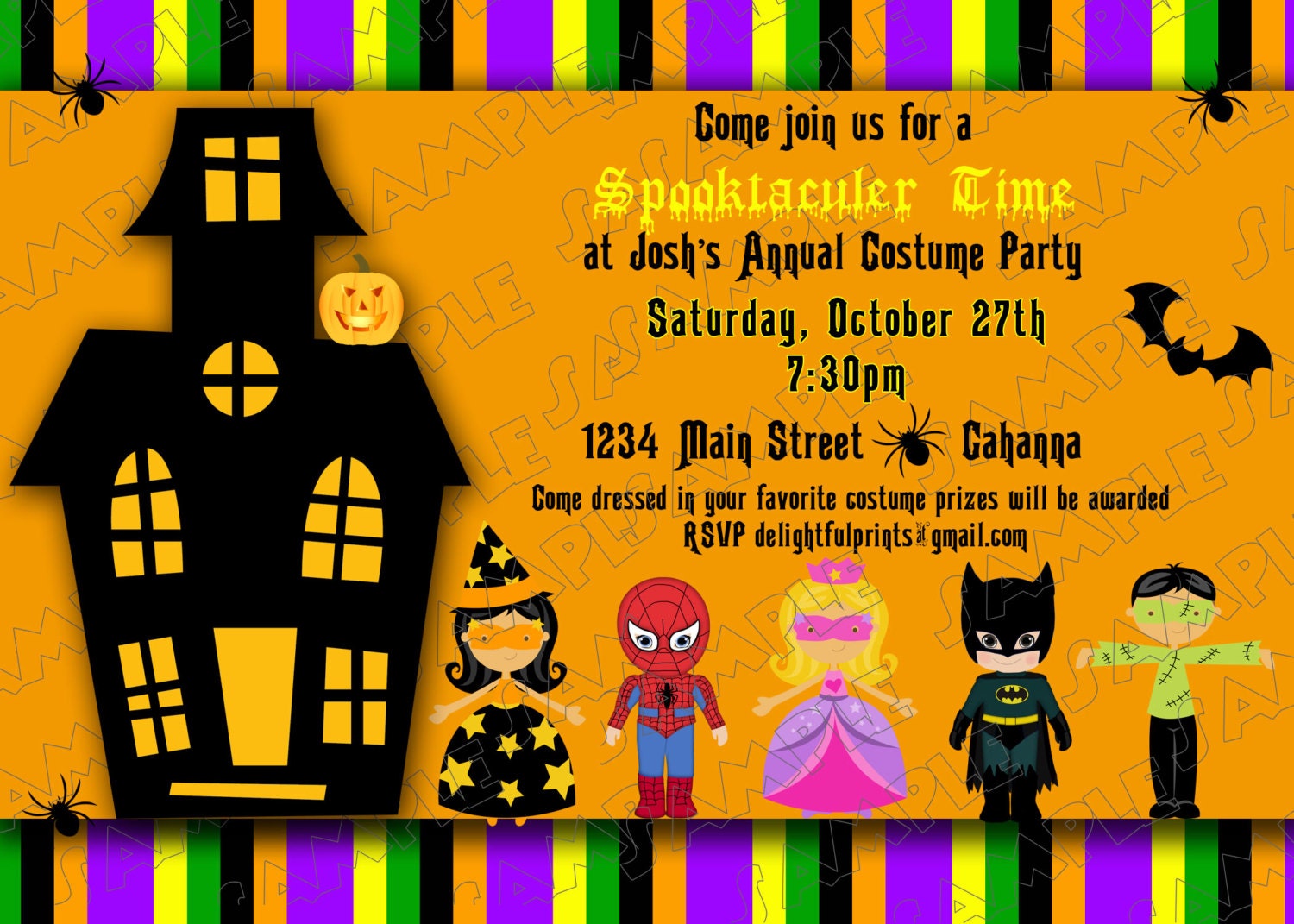 Halloween party kids costume invitation...DIY you print custom photo card by delightfulprints Il_170x135