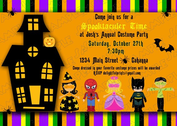 Halloween party kids costume invitation...DIY you print custom photo card by delightfulprints Il_570xn
