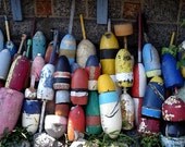 Greeting Card, Rockport Lobster Buoys, ACEO, Folded 5x7 Card,  Fine Art Photography As Featured On Etsy's Front Page, READY To SHIP