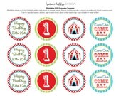 DIY Printable, Vintage Circus CUPCAKE TOPPERS Il_170x135