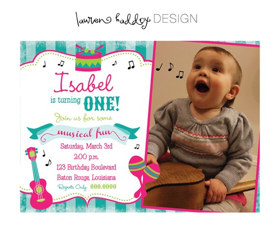 DIY, Vintage Music Birthday Party INVITATION Il_570xn