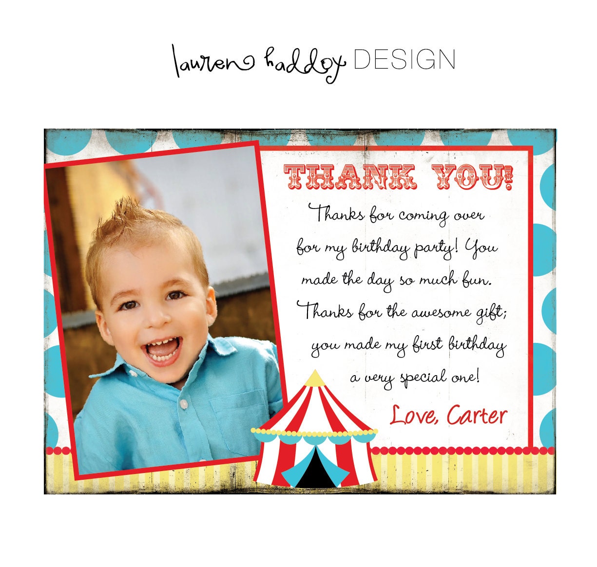 DIY, Circus Photo Thank You Cards Il_570xn
