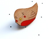 Wooden Laser Cut Bird Brooch