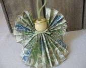Floral Angel Ornament Paper Ribbon U-Pick Trim Color Angel Christmas Ornament Garden Angel