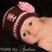 Baby Girl Football Beanie Hat Pretty In Pink Toddler 3 - 6 month to 2 Years - Cute Photo Prop - ON SALE This Week Only