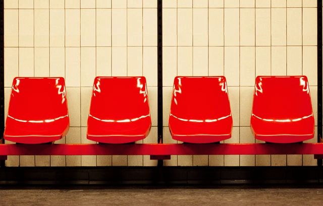 Red subway seats - 8x12 or 8x10 or 8x8
