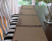 Burlap Place Mats Set of Four (eat, chow, relish, nourish)